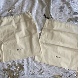 Set of two Celine Cream Drawstring Bag
